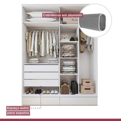 Imagem de Quarto Completo com Cama Solteiro 90cm Turca e Guarda-roupa 4 Portas 5 Gavetas Urbano