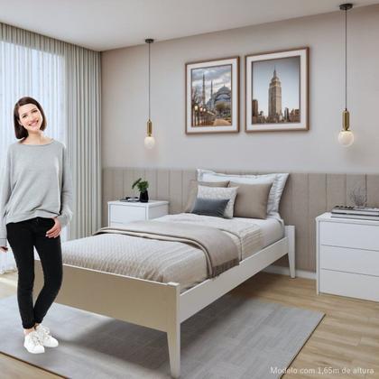 Imagem de Quarto Completo com Cama Solteiro 90cm Turca e Guarda-roupa 4 Portas 5 Gavetas Urbano