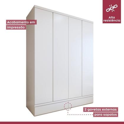 Imagem de Quarto Completo com Cama Solteiro 90cm Turca e Guarda-roupa 4 Portas 5 Gavetas Urbano