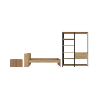 Imagem de Quarto Completo com Cama Solteiro com Colchão Incluso e Baú Embutido Multimóveis MP4343