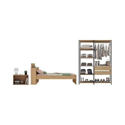 Imagem de Quarto Completo com Cama Solteiro para Colchão 188x78cm com Baú Embutido Multimóveis MP4342
