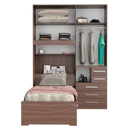 Imagem de Quarto Completo de Solteiro com Cama e Guarda-Roupa 1225D San Remo