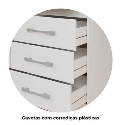 Imagem de Quarto Completo Guarda-roupa 3 Portas 2 Gavetas e Cômoda 8 Gavetas