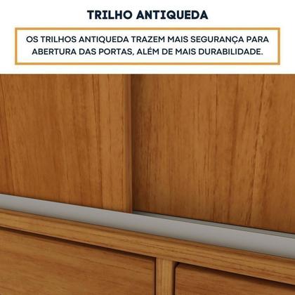 Imagem de Quarto Completo Guarda Roupa 3 Portas Cama Casal e Mesa de Cabeceira Chicago