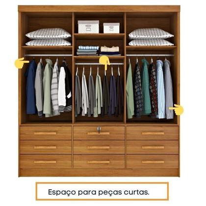 Imagem de Quarto Completo Guarda Roupa 3 Portas Cama Casal e Mesa de Cabeceira Chicago