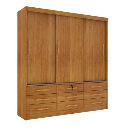 Imagem de Quarto Completo Guarda Roupa 3 Portas Cama Casal e Mesa de Cabeceira Chicago