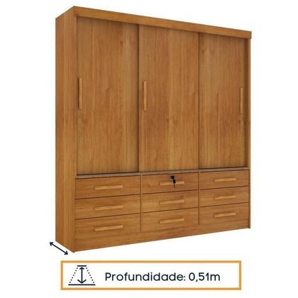 Imagem de Quarto Completo Guarda Roupa 3 Portas Cama Casal e Mesa de Cabeceira Chicago