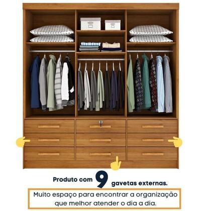 Imagem de Quarto Completo Guarda Roupa 3 Portas Cama Casal e Mesa de Cabeceira Chicago