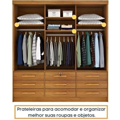 Imagem de Quarto Completo Guarda Roupa 3 Portas Cama Casal e Mesa de Cabeceira Chicago