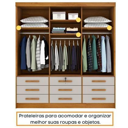 Imagem de Quarto Completo Guarda Roupa 3 Portas Cama Casal e Mesa de Cabeceira Chicago