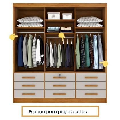 Imagem de Quarto Completo Guarda Roupa 3 Portas Cama Casal e Mesa de Cabeceira Chicago