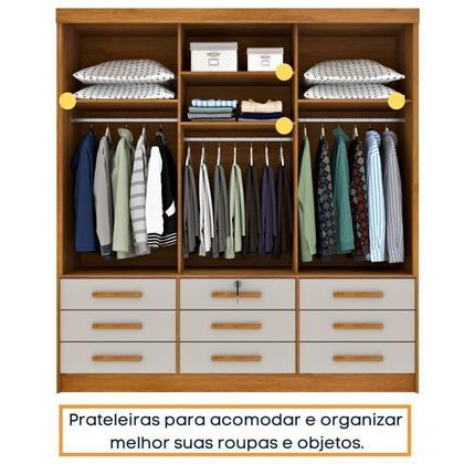 Imagem de Quarto Completo Guarda Roupa 3 Portas Cama Casal e Mesa de Cabeceira Chicago