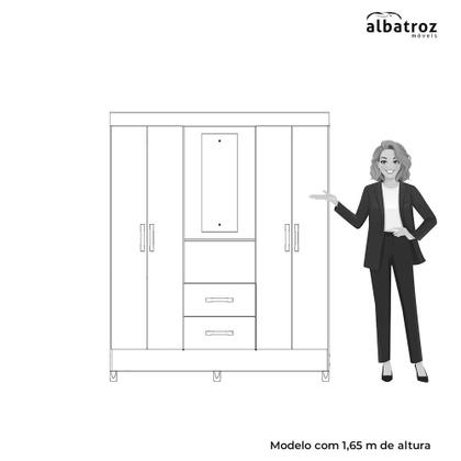 Imagem de Quarto Completo Guarda Roupa 4 Portas Capela Com Espelho e Cômoda Mobi