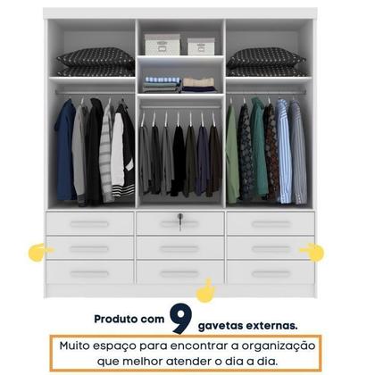 Imagem de Quarto Completo Roupeiro 3 Portas, Cama Casal e Mesa de Cabeceira 3 Gavetas Chicago Tcil Móveis