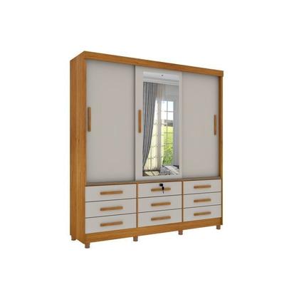 Imagem de Quarto Completo Roupeiro 3 Portas, Cama Casal e Mesa de Cabeceira Chicago