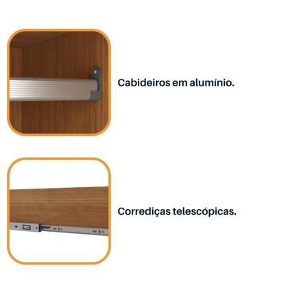 Imagem de Quarto Completo Roupeiro 3 Portas, Cama Casal e Mesa de Cabeceira Chicago