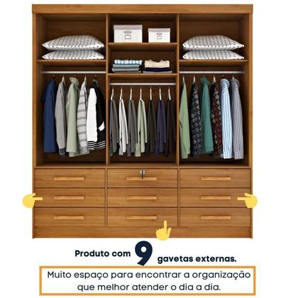 Imagem de Quarto Completo Roupeiro 3 Portas, Cama Casal e Mesa de Cabeceira Chicago