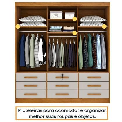 Imagem de Quarto Completo Roupeiro 3 Portas, Cama Casal e Mesa de Cabeceira Chicago Tcil Móveis