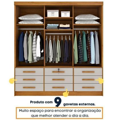 Imagem de Quarto Completo Roupeiro 3 Portas, Cama Casal e Mesa de Cabeceira Chicago Tcil Móveis