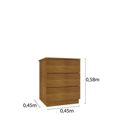 Imagem de Quarto Completo Roupeiro 3 Portas, Cama Casal e Mesa de Cabeceira Chicago Tcil Móveis