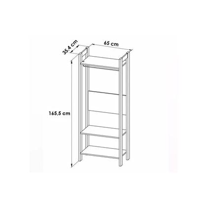 Imagem de Quarto Completo Solteiro 4 Peças (Cama CM8010 + Cama Auxiliar CM8008 + Cabideiro AZ1029 + Mesa Cabeceira AZ1016) Branco - Tecno Mobili