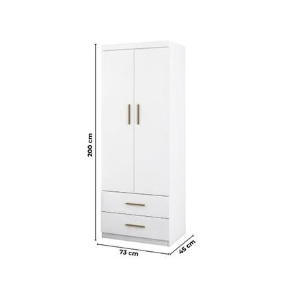Imagem de Quarto Completo Solteiro Juvenil 4 Peças com Guarda Roupa e Bicama Modulado Chiara Branco