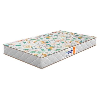Imagem de Quarto de Bebê 2 Portas Theo Branco Pés Madeira Natural com Colchão Gazin  Reller