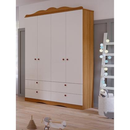 Imagem de Quarto de Bebê 3 Peças com Berço Capitonê Cômoda 4 Gavetas e Guarda Roupa 4 Portas 4 Gavetas Aquarel