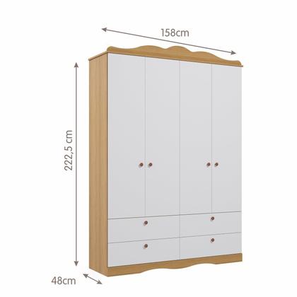 Imagem de Quarto de Bebê 3 Peças com Berço Capitonê Cômoda 4 Gavetas e Guarda Roupa 4 Portas 4 Gavetas Aquarel