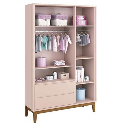 Imagem de Quarto de Bebê 3 Portas New Classic Rosa com Pés Madeira e Colchão Gazin  Reller