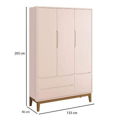 Imagem de Quarto de Bebê 3 Portas New Classic Rosa com Pés Madeira e Colchão Gazin  Reller