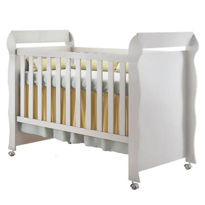 Imagem de Quarto De Bebê 4 Portas Com Gaveteiro Ternura Baby E Berço Mirelle Branco Brilho Com Colchão Gazin - Incorplac