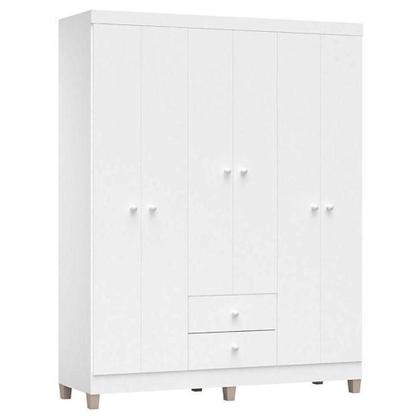 Imagem de Quarto De Bebê 6 Portas Ternura Baby Com Berço Americano 100 Branco Brilho Com Colchão Ortobom