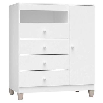 Imagem de Quarto de Bebê 6 Portas Ternura Baby com Berço Americano Doce Sonho 100 Branco Brilho com Colchão Ortobom - Incorplac
