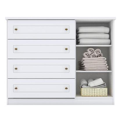 Imagem de Quarto De Bebê Ambiente Mississipi 4 Portas Com Berço Montessoriano Americano Branco - Henn