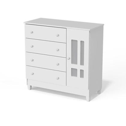 Imagem de Quarto de Bebê Ariel 3 Portas com Berço Lila Branco Brilho - Carolina Móveis