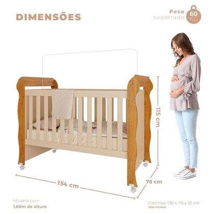 Imagem de Quarto De Bebê Ariel 4 Portas Com Berço Americano Mirelle Off White Bétula Com Colchão Gazin -carolina Baby