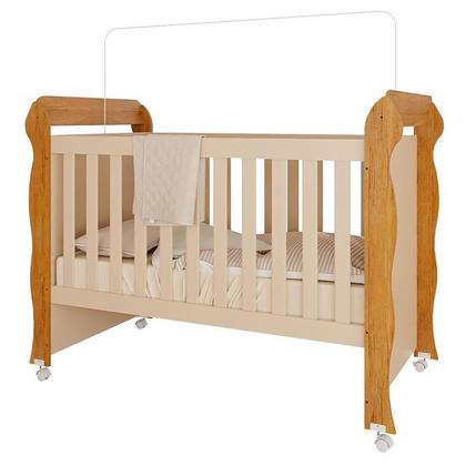 Imagem de Quarto de Bebê Ariel 4 Portas com Berço Americano Mirelle Off White Bétula com Colchão Ortobom Carolina Baby