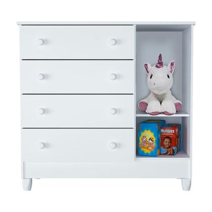 Imagem de Quarto de Bebê Ariel Berço Mini Cama Mirelle Cômoda Infantil com Porta Branco Carolina Baby