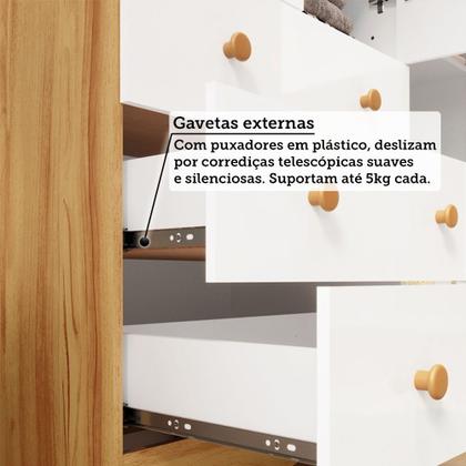 Imagem de Quarto de Bebê Berço 3 em 1, Guarda-roupa e Cômoda com Janelas 100% MDF Aurora Espresso Móveis