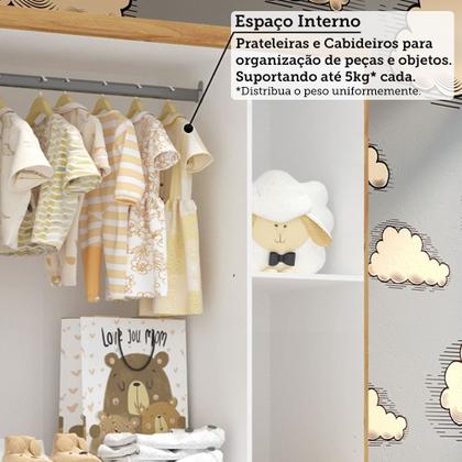 Imagem de Quarto de Bebê Berço 3 em 1, Guarda-roupa e Cômoda com Janelas 100% MDF Aurora Espresso Móveis