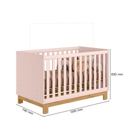 Imagem de Quarto De Bebê Berço Colchão E Cômoda Slim Padrão Americano Rosa Acetinado