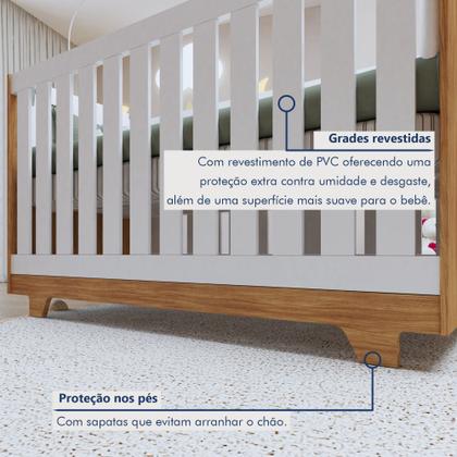 Imagem de Quarto de Bebê Berço Mini Cama com Colchão e Cômoda Nina