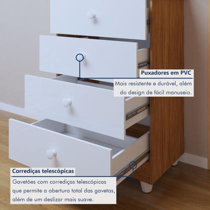 Imagem de Quarto de Bebê Berço Mini Cama com Colchão e Cômoda Nina