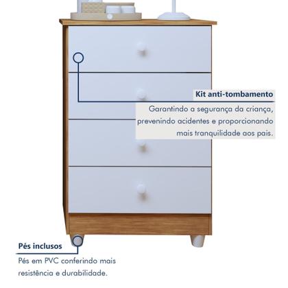 Imagem de Quarto de Bebê Berço Mini Cama com Colchão e Cômoda Nina