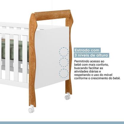 Imagem de Quarto de Bebê Berço Mini Cama, Cômoda Porta 4 Gavetas Life e Roupeiro Flocos 3 Portas 2 Gavetas