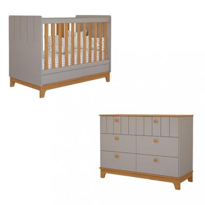 Imagem de Quarto de Bebê Berço Mini Cama e Cômoda 6 gavetas Liza Permobili