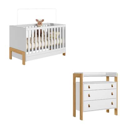 Imagem de Quarto de Bebê Berço mini cama e Cômoda Fantasia Qmovi