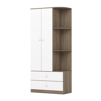 Imagem de Quarto de Bebê Berço Mini Cama Guarda Roupa e Cômoda Sonho Encantado Espresso Móveis Rústico/Branco