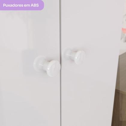 Imagem de Quarto de Bebê Berço Mini Cama Guarda Roupa e Cômoda Sonho Encantado Espresso Móveis Rústico/Branco